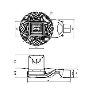 Душевой трап боковой Berges Platz Antik 10х10 091160 хром глянец купить в интернет-магазине Sanbest