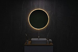 Зеркало Art&Max ASTI AM-Ast-800-DS-FNC-Gold в ванную от интернет-магазине сантехники Sanbest