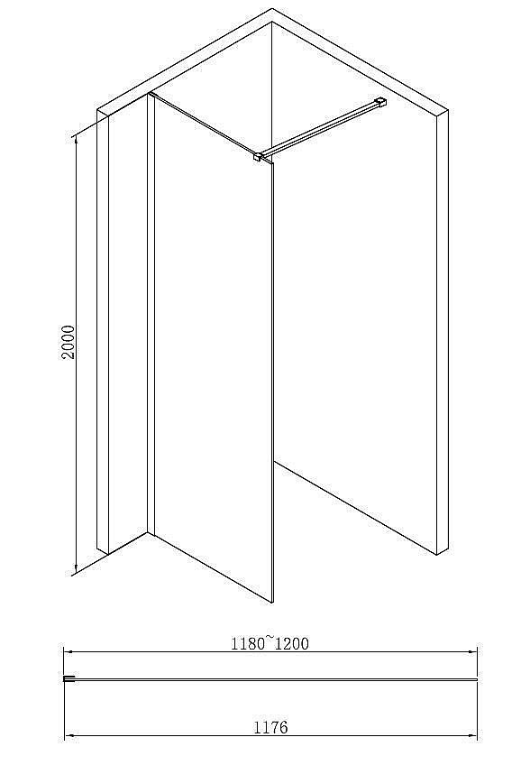 Душевая перегородка ABBER Immer Offen AG61120B 120 купить в интернет-магазине Sanbest