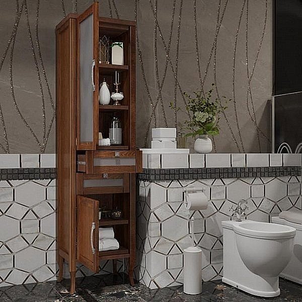 Пенал Опадирис Мираж 45 светлый орех для ванной в интернет-магазине сантехники Sanbest