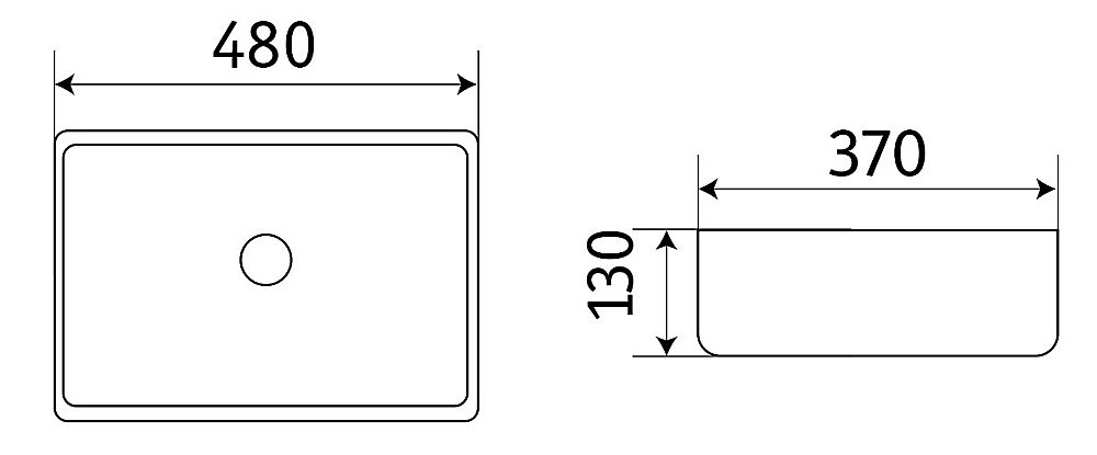 Раковина накладная Ceramalux NC 48 7050MB черная матовая купить в интернет-магазине Sanbest