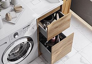 Тумба с раковиной Акватон Лондри 40 дуб сантана для ванной в интернет-магазине Sanbest