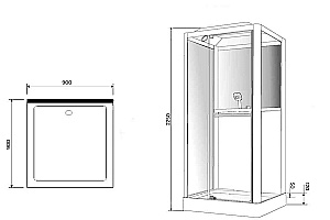 Душевая кабина Grossman Alba 90х90 GR121 стекло прозрачное/профиль белый купить в интернет-магазине Sanbest