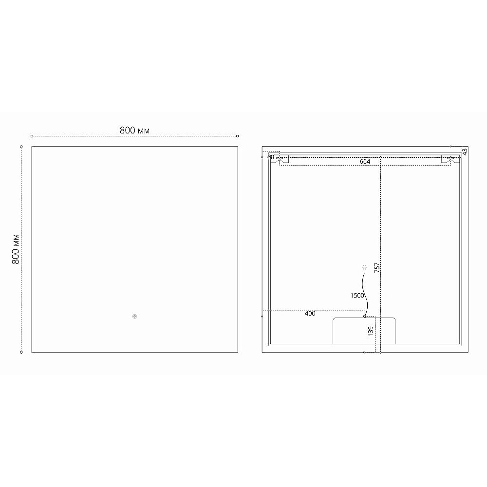 Зеркало Grossman PRAGMA-норма BLACK 80 1880802 в ванную от интернет-магазине сантехники Sanbest