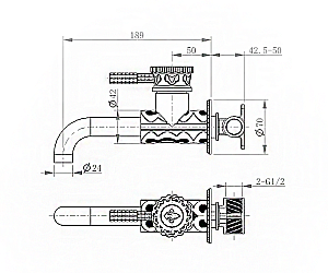 Смеситель для раковины Bronze de Luxe Windsor&Royal 10212 бронза купить в интернет-магазине сантехники Sanbest