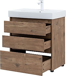 Тумба с раковиной Aquanet Nova Lite 302474 75 дуб рустикальный для ванной в интернет-магазине Sanbest