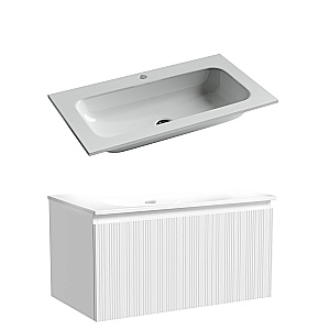 Тумба с раковиной Sancos CODE CD80W/CN7012 80 белая для ванной в интернет-магазине Sanbest