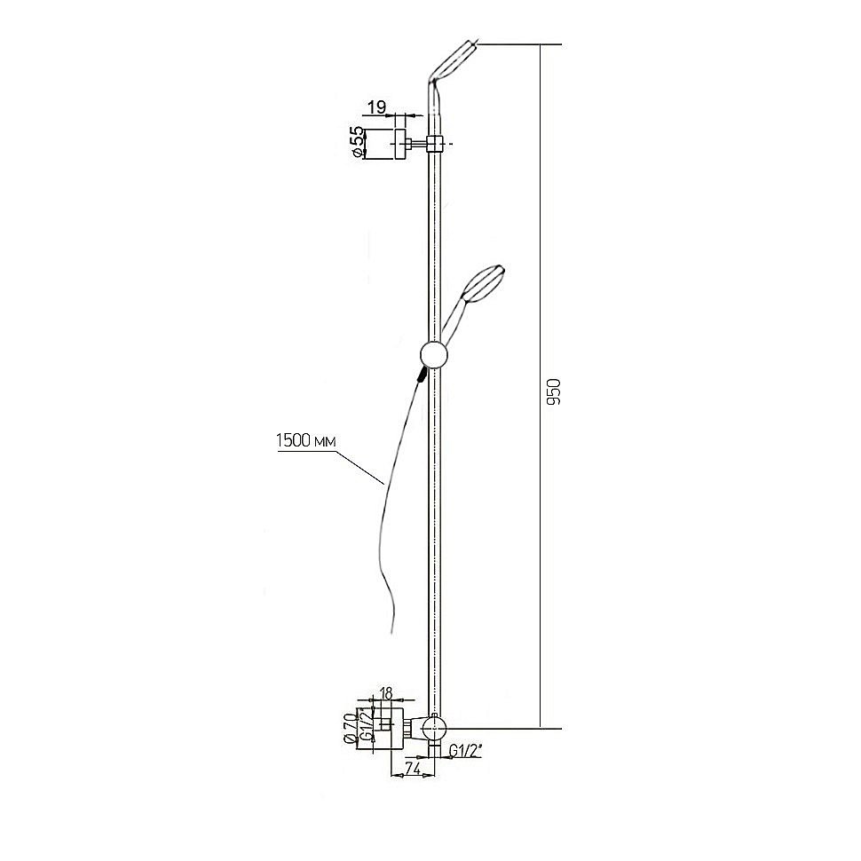 Смеситель для душа PAINI 78CR686THABS хром купить в интернет-магазине сантехники Sanbest
