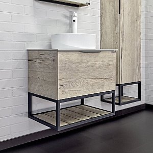 Тумба с раковиной Comforty Порто 00-00011397 60 дуб дымчатый для ванной в интернет-магазине Sanbest