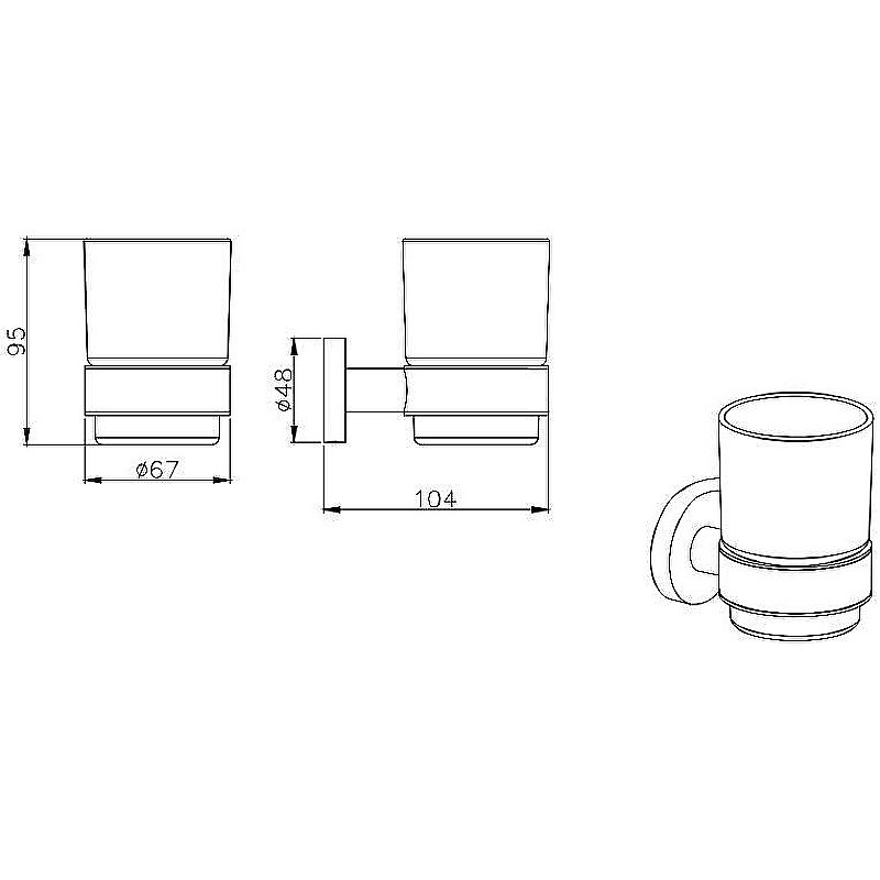 Стакан Aquatek Вега AQ4004CR хром купить в интернет-магазине сантехники Sanbest