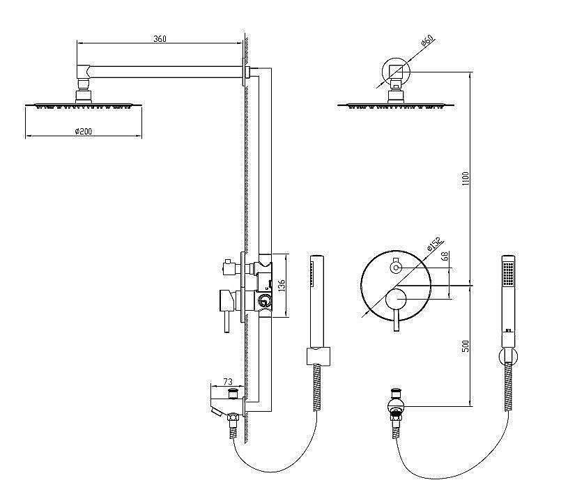 Душевая система RGW Shower Panels SP-52 купить в интернет-магазине сантехники Sanbest