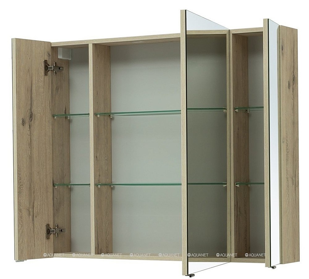 Зеркальный шкаф Aquanet Алвита New 277545 100 Дуб веллингтон купить в интернет-магазине сантехники Sanbest