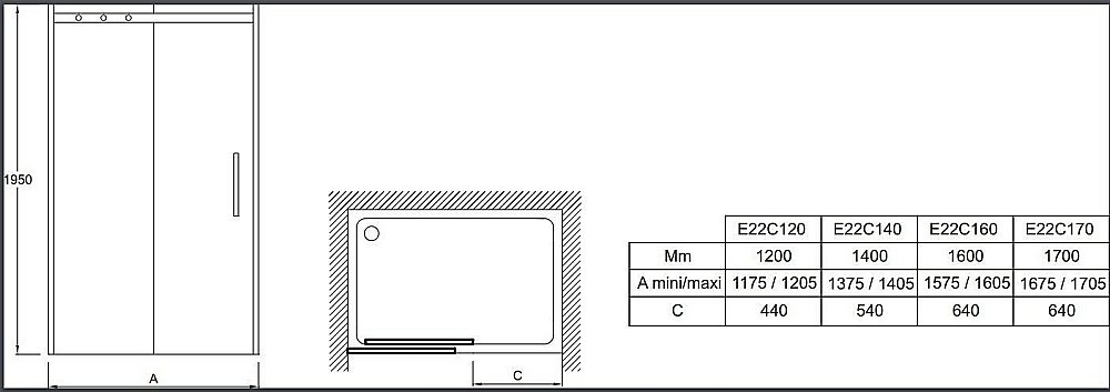 Душевая дверь Jacob Delafon CONTRA E22C170-GA 170 купить в интернет-магазине Sanbest