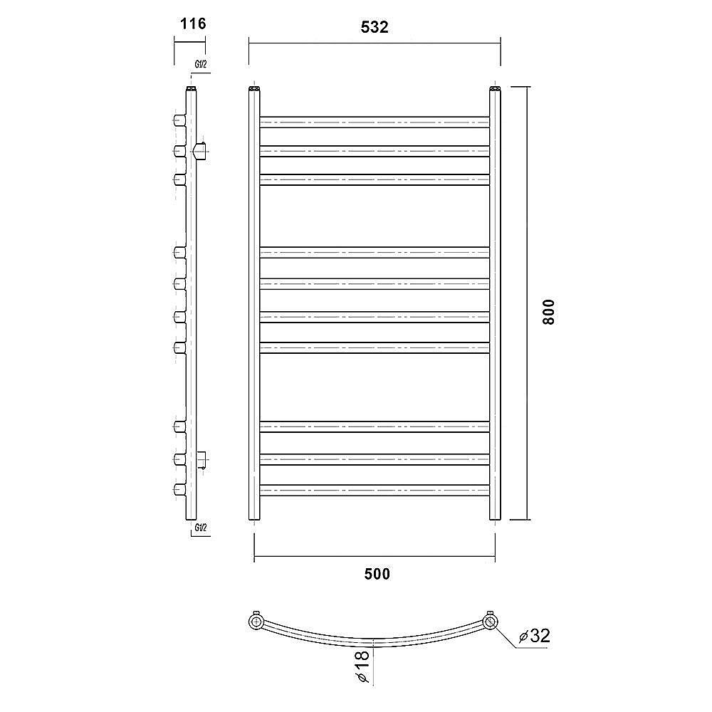 Полотенцесушитель Domoterm Калипсо П10 50x80 белый купить в интернет-магазине сантехники Sanbest