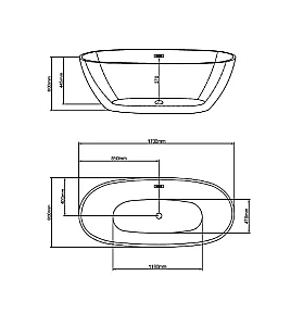 Ванна акриловая Grossman Cristal 170х80 GR-2504F белая купить в интернет-магазине Sanbest