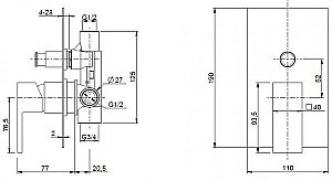 Смеситель для душа Cezares Unika VDIM бронза купить в интернет-магазине сантехники Sanbest