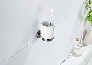 Стакан Aquatek Бетта AQ4604BGM керамика/оружейная сталь купить в интернет-магазине сантехники Sanbest