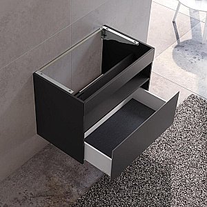 Тумба с раковиной KEUCO STAGELINE 32862970000 80 без отверстий под смеситель, вулканит матовый для ванной в интернет-магазине Sanbest