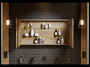 Зеркальный шкаф Aqwella Mobi 120 дуб балтийский купить в интернет-магазине сантехники Sanbest