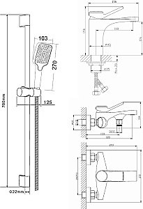 Набор смесителей Orange Organic M27-711cr хром купить в интернет-магазине сантехники Sanbest