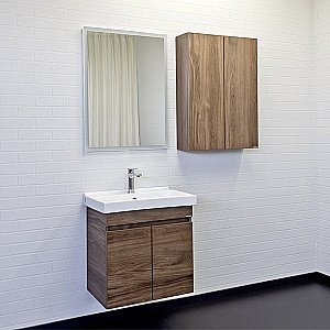 Шкаф подвесной Comforty Осло 00-00011150 60 дуб тёмно-коричневый для ванной в интернет-магазине сантехники Sanbest