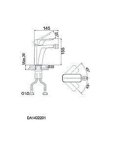 Смеситель для биде D&K Berlin Technische DA1432215 купить в интернет-магазине сантехники Sanbest