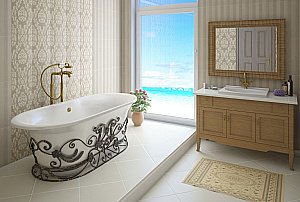 Ванна Эстет Лион silk 174x80 белая матовая купить в интернет-магазине Sanbest