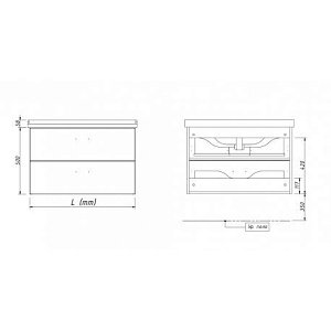 Тумба с раковиной Caprigo Brighton-L 80 Modern для ванной в интернет-магазине Sanbest