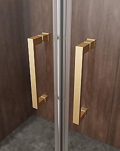 Душевой уголок Cezares Molveno 170x90 AH-2/1-170/90-C-BORO-IV стекло прозрачное/профиль золото брашированное купить в интернет-магазине Sanbest