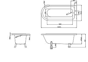 Ванна акриловая Burlington Hampton 170x75 купить в интернет-магазине Sanbest