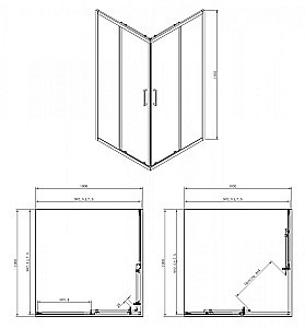 Душевой уголок Azario Seattle 100х100 купить в интернет-магазине Sanbest