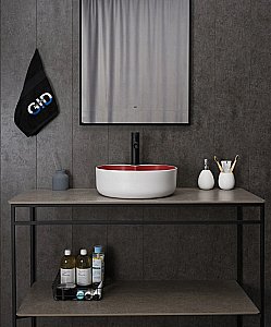 Раковина накладная Gid Esfera 40 N9013LS 52237 красная матовая, белый графит купить в интернет-магазине Sanbest