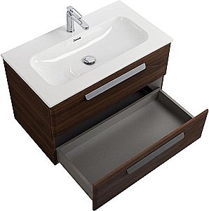 Тумба с раковиной Cezares ECO-CER-N 80 ECO-CER-N-800-2C-SO-NCS-P орех шоколад софт для ванной в интернет-магазине Sanbest