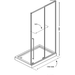 Душевая дверь Allen Brau Fantasy 2.0 120 3.11006.31 стекло прозрачное/профиль черный матовый купить в интернет-магазине Sanbest