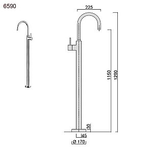 Смеситель для раковины Giulini Futuro 6590NO черный купить в интернет-магазине сантехники Sanbest