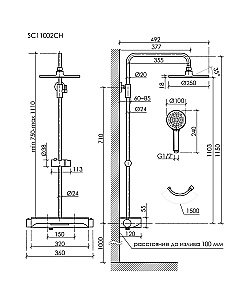Душевая система Sancos Teo SC11002CH хром купить в интернет-магазине сантехники Sanbest