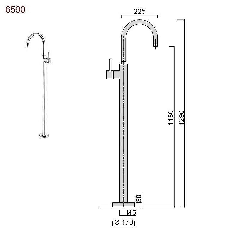 Смеситель для раковины Giulini Futuro 6590NO черный купить в интернет-магазине сантехники Sanbest