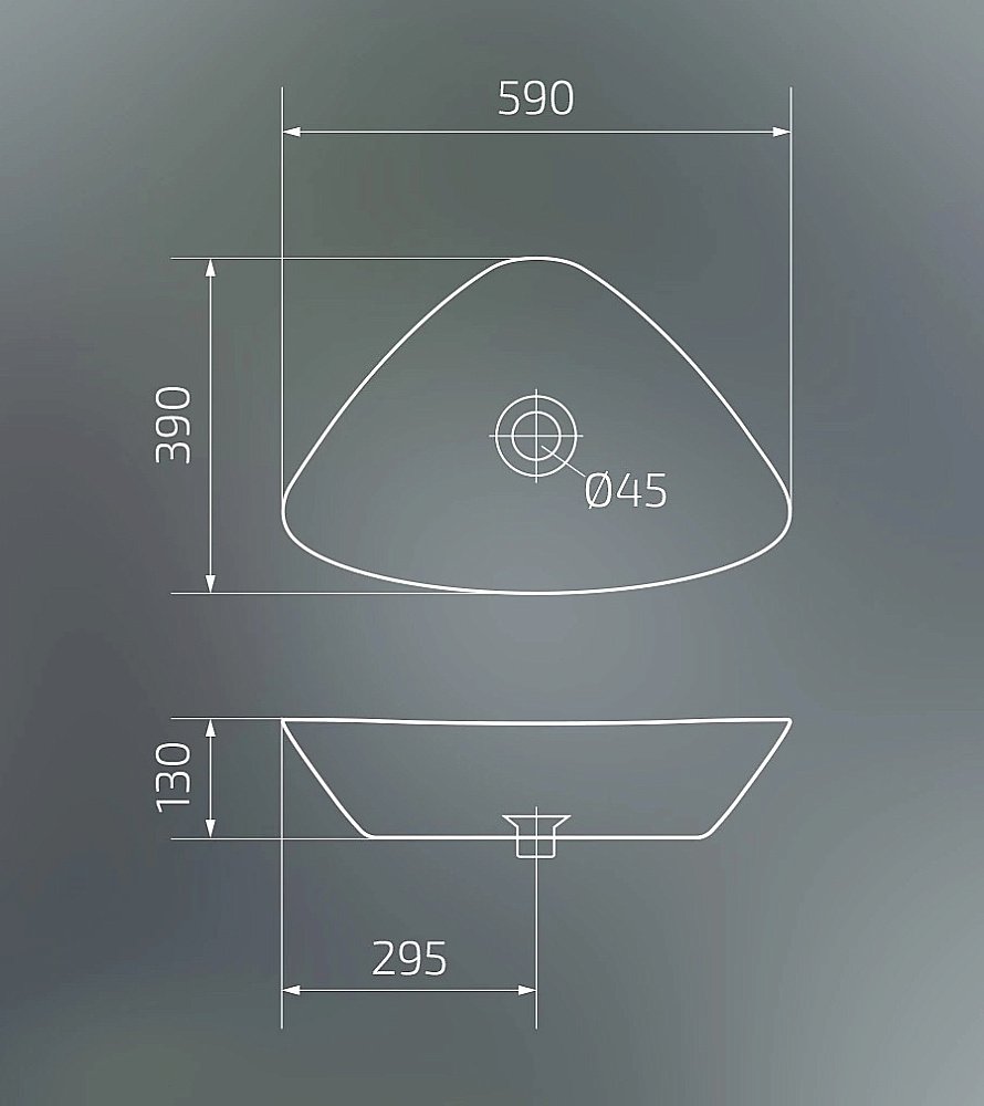 Раковина накладная Gid Creativo 59 Mnc206 54427 черная мрамор купить в интернет-магазине Sanbest
