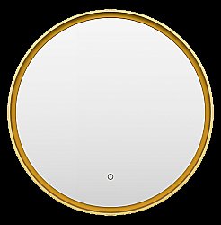 Зеркало с LED-подсветкой Misty PLUTO 60x60 золото в ванную от интернет-магазине сантехники Sanbest