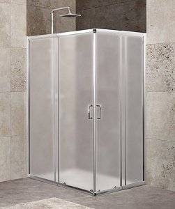 Душевой угол BelBagno UNIQUE-AH-2-100/115-75/90-P-Cr 115х90 стекло текстурное/профиль хром купить в интернет-магазине Sanbest