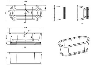 Ванна акриловая Burlington London 180х85 купить в интернет-магазине Sanbest