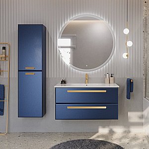 Шкаф Cezares Eco-Cer 40 ECO-1500-2A-SC-SPF-P сапфировый для ванной в интернет-магазине сантехники Sanbest