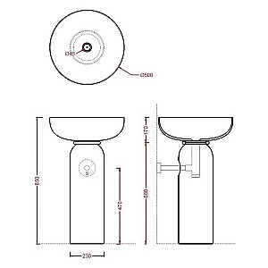 Раковина с пьедесталом Artceram Jolie 50 JOC001 01 00-JOL001 01 00 белая купить в интернет-магазине Sanbest
