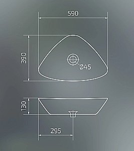 Раковина накладная Gid Creativo 59 Mnc206 54427 черная мрамор купить в интернет-магазине Sanbest