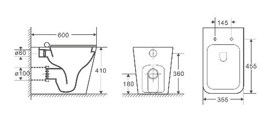 Унитаз приставной WeltWasser GELBACH 002GL-WT белый глянец купить в интернет-магазине Sanbest