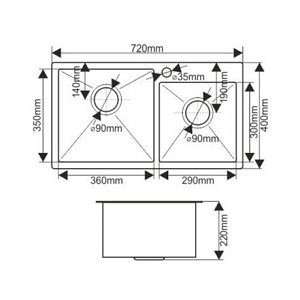 Мойка кухонная Melana ProfLine S7240HB графит купить в интернет-магазине сантехники Sanbest