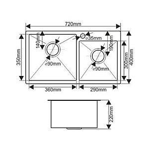 Мойка кухонная Melana ProfLine S7240HB графит купить в интернет-магазине сантехники Sanbest