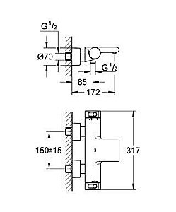 Термостат для ванны Grohe Grohtherm 2000 New 34174001 купить в интернет-магазине сантехники Sanbest