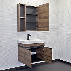 Тумба с раковиной Comforty Соло 00-00010978 70 дуб тёмно-коричнвый для ванной в интернет-магазине Sanbest