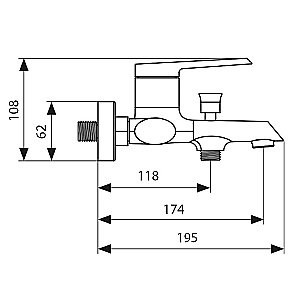Смеситель для ванны Kaiser Areva 08022 купить в интернет-магазине сантехники Sanbest